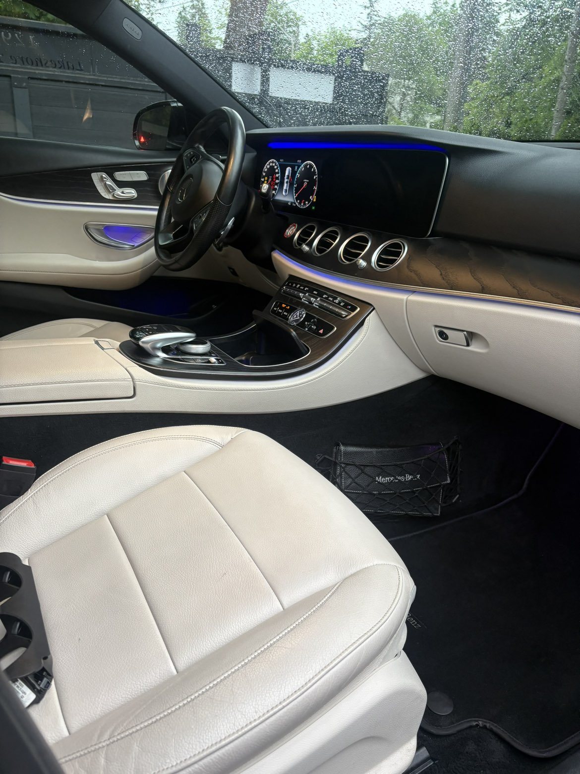 Mercedes-Benz E-Class interior with cream seats after deep clean